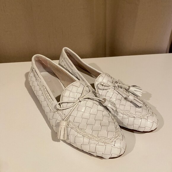 Vintage‎ Mueucci Italy White Leather Tassel Loafers Size 7.5 Alexander Hotto - Picture 2 of 8